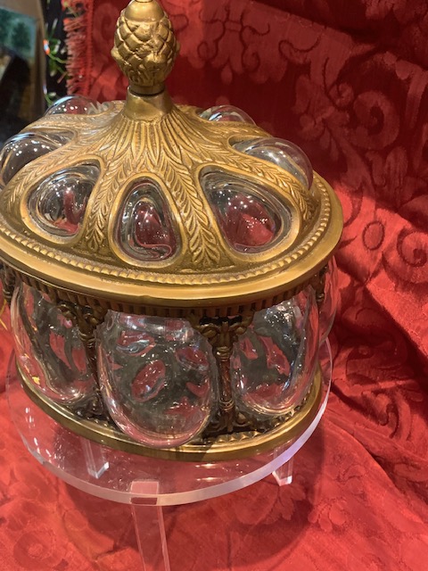 Bombonera de cristal soplado y bronce - Imagen 3