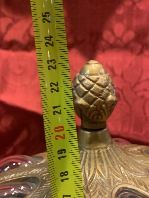 Bombonera de cristal soplado y bronce - Imagen 2